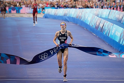 Cassandre Beaugrand crosses the finish line